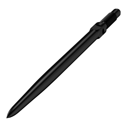 Das Bild zeigt einen Artikel mit dem Namen BU57700_BullsNL_Convertible_Points_Smooth_Schwarz_32mm_2. Abgebildet sind wahrscheinlich schwarze, glatte Dartspitzen in der Größe 32 mm.