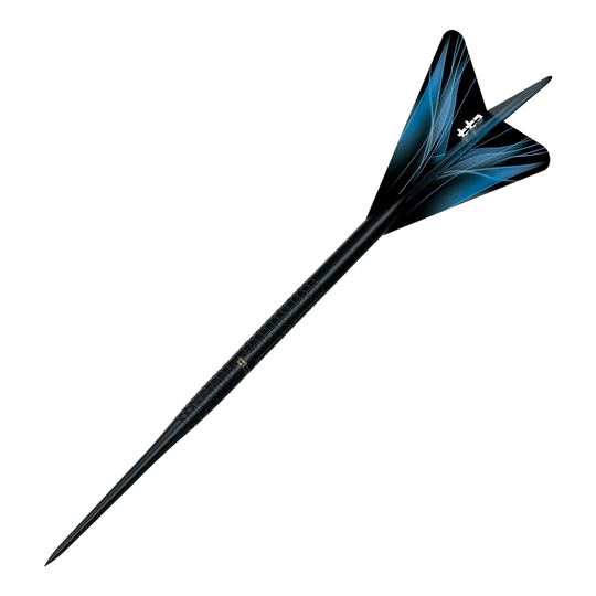 Das Bild zeigt den Caliburn TTD Complete Titanium T1 Black Steeldarts - 5g. Der Dartpfeil besticht durch sein schwarzes Titan-Finish.
