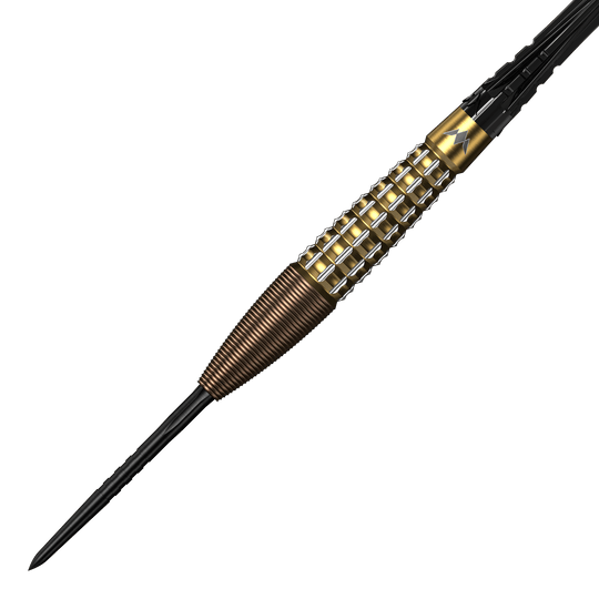 Das Bild präsentiert die Mission Rhodon Steeldarts - 23g. Diese Steeldarts bieten ein ansprechendes Design und gute Spieleigenschaften.