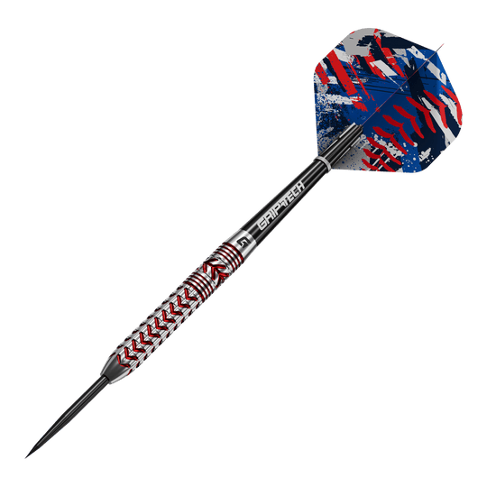 GOAT Curveball Steel Darts Abgebildet sind die GOAT Curveball Steeldarts. Die Steeldarts werden aus einer anderen Perspektive gezeigt.