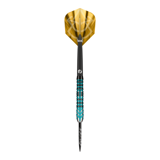 Shot Alchemy Volta steel darts Dieses Bild zeigt die Shot Alchemy Volta Steeldarts. Die Darts sind speziell für das Steeldart-Spiel konzipiert.