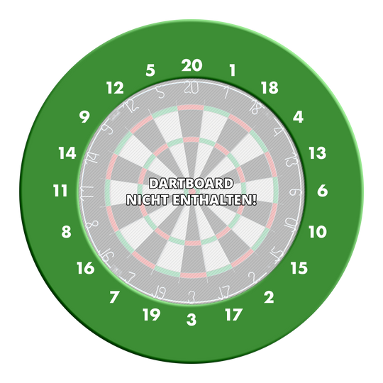 HD Numbers Dartboard Surround - Custom Colors Abgebildet ist ein Dartboard Surround in Grün ohne Logo. Es handelt sich um eine schlichte Umrandung für eine Dartscheibe.