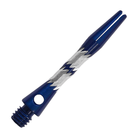Das Bild zeigt Bulls NL Minor Aluminium Shafts in Blau, 33 mm. Sie sind speziell für den Einsatz bei Dartpfeilen gefertigt.