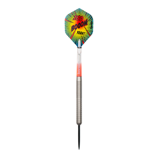 Abgebildet ist der Karella Comic Line CL-1 Steeldarts - 22g. Diese Aufnahme zeigt das Produkt aus einer bestimmten Perspektive.