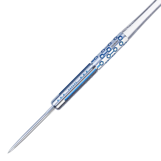 Das Bild zeigt die Caliburn Starships Series Demeter Steeldarts mit einem Gewicht von 23g. Die Steeldarts sind detailliert dargestellt.
