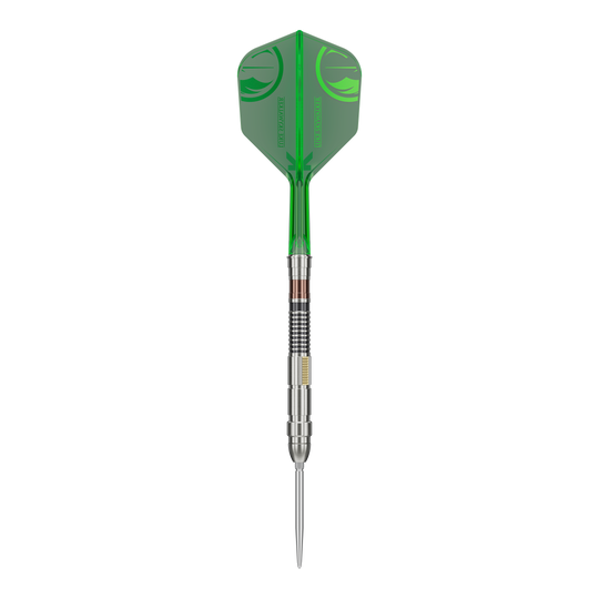Das Bild zeigt die Target Star Wars Luke Skywalker The Jedi Knight Light Saber Limited Edition Steeldarts - 24g. Es handelt sich um eine limitierte Dart-Edition, inspiriert von Luke Skywalker aus Star Wars.