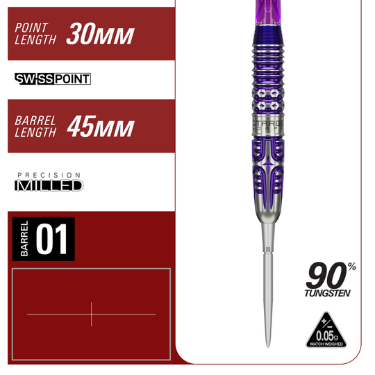 Target Japan Endeavor Kasumi Sato GEN3 Swiss Point Steeldarts Zu sehen sind die Target Japan Endeavour Kasumi Sato GEN3 Swiss Point Steeldarts. Die Steeldarts werden aus der Seitenansicht präsentiert.