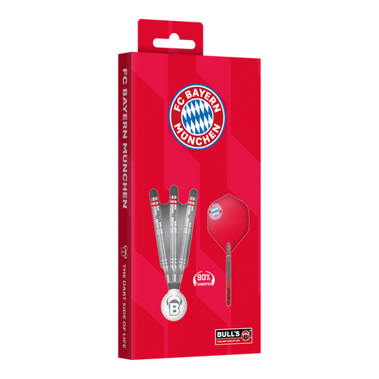 Bulls FC Bayern Munich Tungsten Steel Darts Das Bild zeigt die Bulls FC Bayern München Tungsten Steeldarts. Diese Steeldarts sind für Liebhaber des Vereins gedacht.