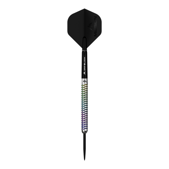 Hier sieht man Mission Mirage Steeldarts. Die Darts sind für professionelle Spiele konzipiert.