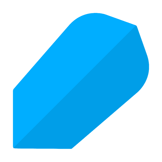 Dies ist ein blauer Poly-Plain Slim Flight. Der Flight ist für Dartpfeile und hat eine schlanke Form.
