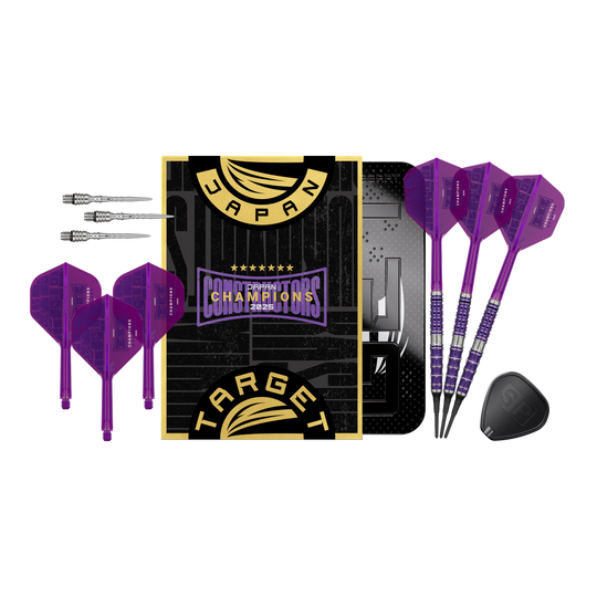 Abgebildet sind die Target Japan The Miracle GEN7 Constructors Champions Limited Darts mit 21,5g. Diese Darts zeichnen sich durch ihr besonderes Design und ihre hochwertige Verarbeitung aus.
