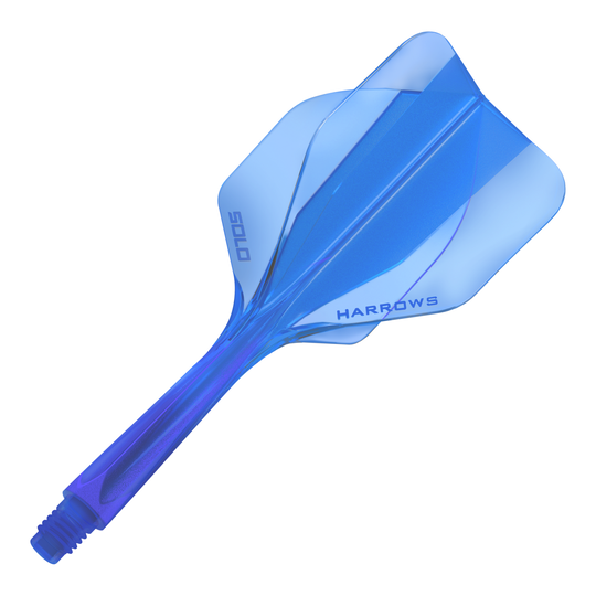Harrows Solo No2 Flight-Shaft-System in Blau. Gezeigt ist die spezielle Form und Farbe.