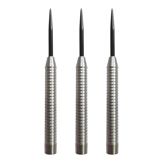 McDart Shark 3 steel dart barrels - 18g Hier sieht man die McDart Shark 3 Steeldart-Barrels mit 18g Gewicht als Set. Die Steeldart-Barrels zeichnen sich durch eine anspruchsvolle Struktur aus.