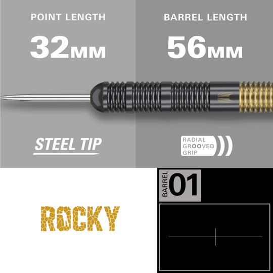 Target Josh Rock Brass Steel Darts - 22g