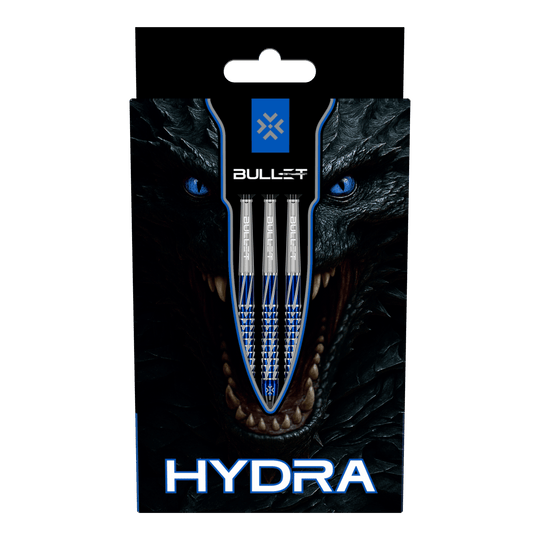 Bullet Hydra Softdarts - 20g Bullet Hydra Softdarts - 20g Darts werden aus der seitlichen Perspektive gezeigt. Die Details der Dartspitzen und der Schäfte sind deutlich erkennbar.