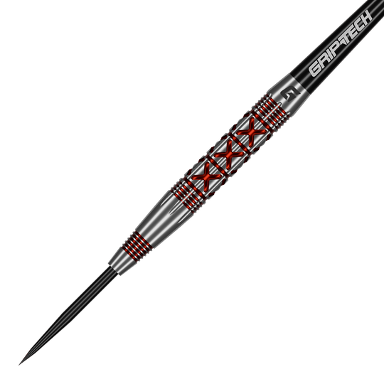 GOAT Strikes Steel Darts Das Foto zeigt die GOAT Strikes Steeldarts aus einer anderen Perspektive. Die Details des Dartpfeils sind gut erkennbar.