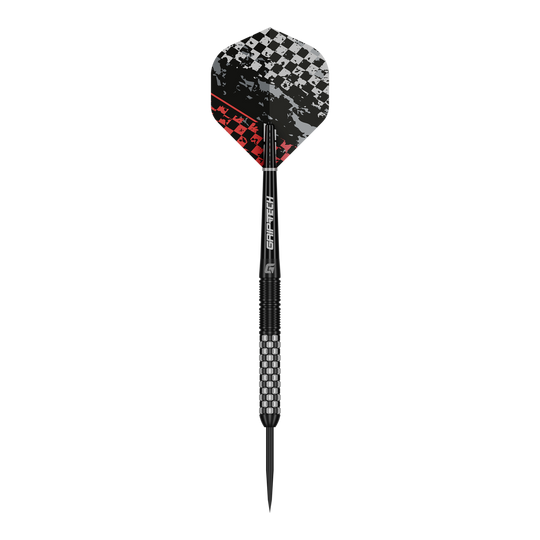Das Bild zeigt die GOAT Finish Line Tungsten Steeldarts. Diese Darts sind hochwertig verarbeitet und besonders langlebig.