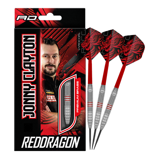 Red Dragon Jonny Clayton Brass Steel Darts - 21 g Red Dragon Jonny Clayton Brass Steeldarts - 21 g wird gezeigt. Der Dartpfeil besteht aus Messing und ist optimal für Dartspieler.