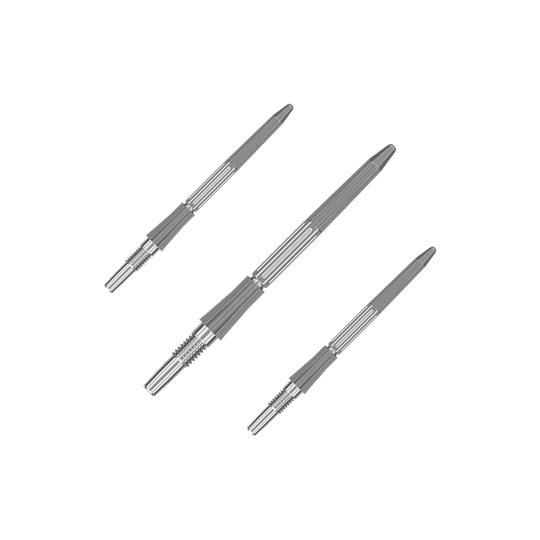 Target Elysian Archetype 43 Swiss Point Steel Dart Tips - Silver Abgebildet ist ein Set silberner Dartspitzen mit einer Länge von 30mm. Die Dartspitzen sind für das Swiss Point System geeignet.