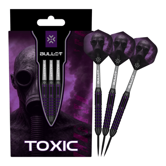 Bullet Toxic Brass Steel Darts - 23g Abgebildet ist das Produkt Bullet Toxic Brass Steeldarts - 23g. Es handelt sich um einen Steeldart-Pfeil aus Messing.