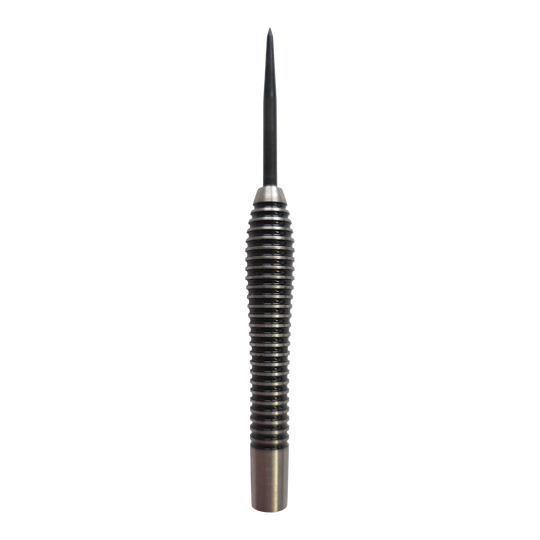 Gezeigt wird das Produkt McDart Black Ring Teardrop Steeldart-Barrels - 24g. Die Dart-Barrels heben sich durch ihre besondere Teardrop-Form und schwarze Ringe hervor.
