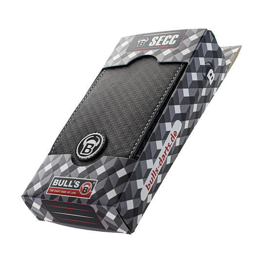 66345_Bulls_SECC_Dartcase_Grey_4 Das Bild zeigt das Produkt "Bulls SECC Dartcase" in seiner Verpackung. Die Verpackung ist modern gestaltet und hebt das Dartcase stilvoll hervor.