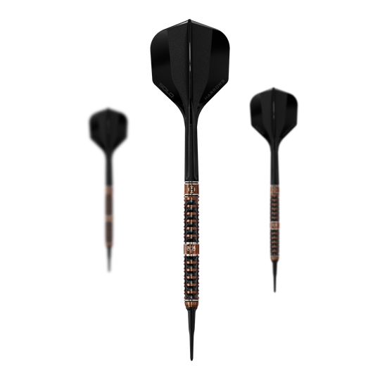 Harrows Tungsten Trinity soft darts Harrows Wolfram Trinity Softdarts als Set abgebildet. Das Set bietet mehrere Softdarts für das Dartspiel.