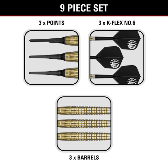 Target Japan Prime Series Harith Lim HotShot GEN3 Soft Darts - 18g Dieses Bild präsentiert die Target Japan Prime Series Harith Lim HotShot GEN3 Softdarts - 18g. Die Pfeile sind speziell für ambitionierte Spieler entwickelt.