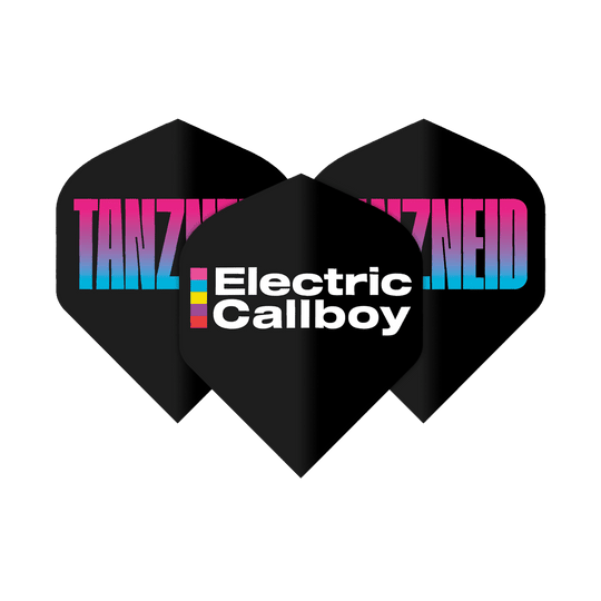 Electric Callboy Tanzneid Album Version Flight Pack - 10 Sets Man sieht das Electric Callboy Tanzneid Album Version Flight Pack - 10 Sets. Das Set enthält Flights für das Dartspiel.