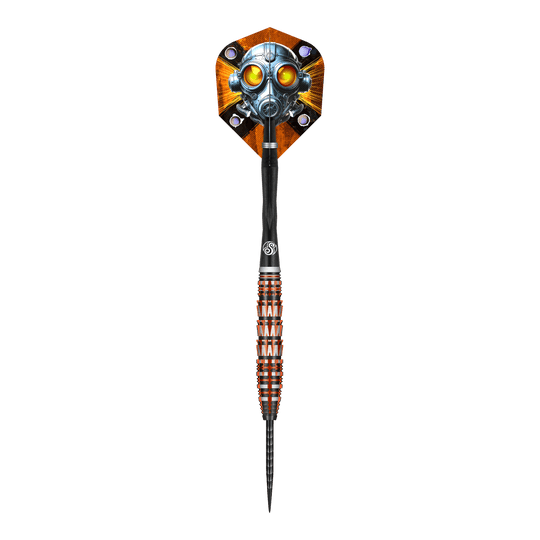 Shot Badlands Rustin Steel Darts - 23g Dieses Bild zeigt den Shot Badlands Rustin Steeldarts - 23g. Der Dartpfeil ist in Nahaufnahme abgebildet.