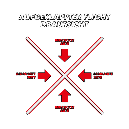 10 Satz Bedruckte Flights 4-Seitig - Wunschtext - MDX