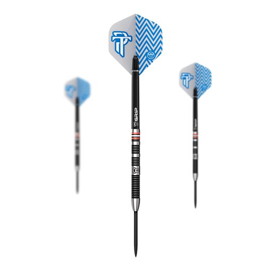 Bulls Challenger Patrick Tringler Steel Darts - 21g Die Bulls Challenger Patrick Tringler Steeldarts mit 21g Gewicht sind abgebildet. Dieses Set ist speziell für Steeldart-Enthusiasten geeignet.