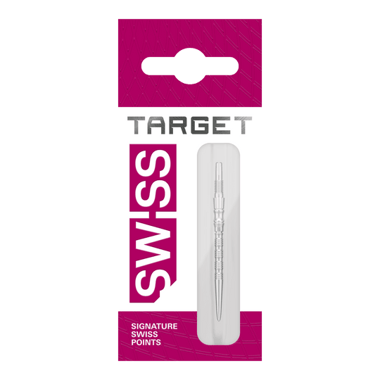 Abbildung von drei silbernen Dartspitzen mit 35 mm Länge. Es handelt sich um die Target SwissPoint Signature TRB Dartspitzen.