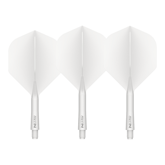 Red Dragon Nitroflite White Shaft White Flights No2 Abgebildet sind die Red Dragon Nitroflite White Shaft White Flights No2. Diese Flights und Shafts sind in Weiß gehalten.