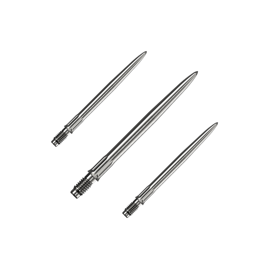 Mission R2.5 Rapid Point SM1 Dart Tips - Silver Ein Set silberner Dartspitzen ist abgebildet. Es sind Mission R25 Rapid Point SM1 Dartspitzen mit 30mm Länge.