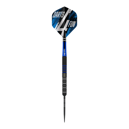 Abgebildet sind Red Dragon David Williams V1 Steeldarts - 23g. Man erkennt Details des Dartpfeils.