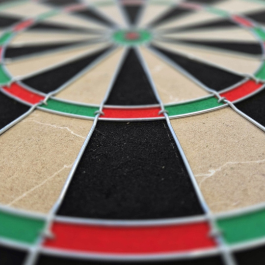 Target Dimitri Van Den Bergh steel dartboard set Target Dimitri Van Den Bergh Steeldartboard Set ist vollständig sichtbar. Das Board steht im Vordergrund.