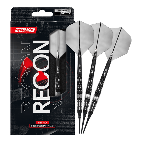 Red Dragon Recon Torpedo Soft Darts - 20g Hier sind Red Dragon Recon Torpedo Softdarts - 20g vollständig abgebildet. Das Set ist ideal für Softdartspieler und wirkt professionell.