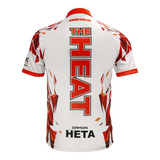 Harrow's Damon Heta player shirt Auf diesem Bild ist das Harrows Damon Heta Playershirt zu sehen. Es ist ein spezielles Trikot für Dartspieler.