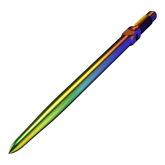 Ein Bild mit dem Dateinamen BU57716_BullsNL_Convertible_Points_Smooth_Rainbow_36mm_2. Es stellt vermutlich eine weitere Ansicht eines Dartspitzen-Artikels in Regenbogenfarben dar.