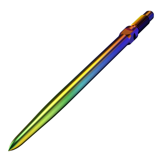Bulls NL Convertible Point Dart Tips - Smooth - Rainbow Ein Bild mit dem Dateinamen BU57716_BullsNL_Convertible_Points_Smooth_Rainbow_36mm_2. Es stellt vermutlich eine weitere Ansicht eines Dartspitzen-Artikels in Regenbogenfarben dar.