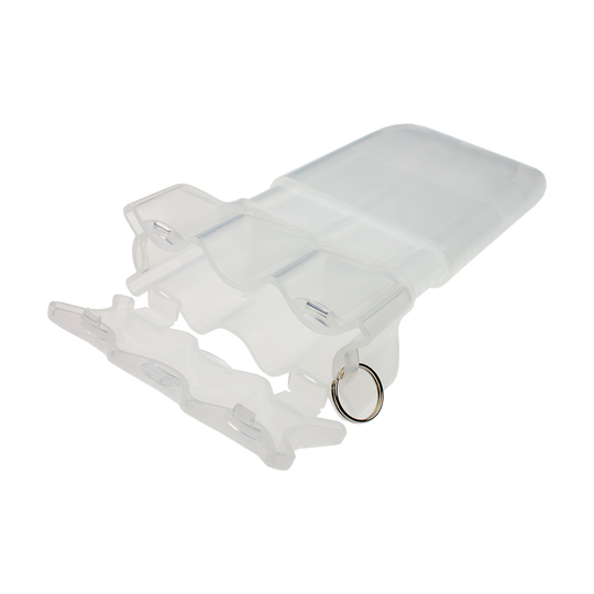 Cameo Dropsleeve 2 Dartcase Dies ist ein durchsichtiges Etui zur Aufbewahrung von zwei Darts. Es verfügt über einen Schlüsselring zur einfachen Befestigung.