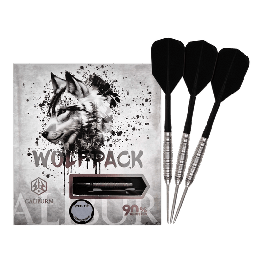 Caliburn Wolfpack W5 steel darts - 22g Dieses Bild zeigt die Caliburn Wolfpack W5 Steeldarts - 22g. Die Steeldarts sind für das klassische Dartspiel geeignet.