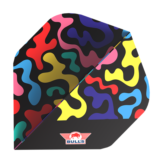 Das Bild zeigt Bulls NL Player Ricky Evans No2 Standard Flights. Mehrere Flights für Darts sind präsentiert.