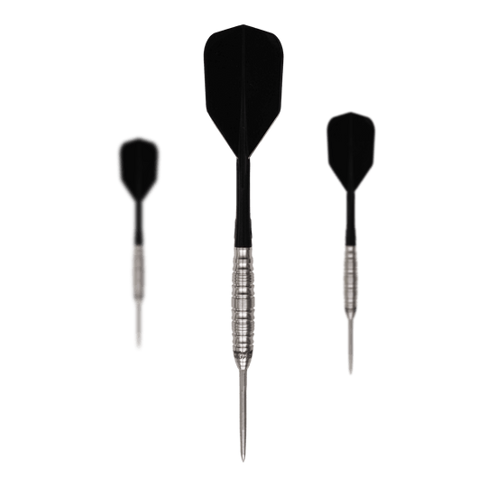 Caliburn Wolfpack W5 steel darts - 22g Zu sehen ist ein Set der Caliburn Wolfpack W5 Steeldarts - 22g. Das Set umfasst mehrere Steeldarts mit 22 Gramm Gewicht.