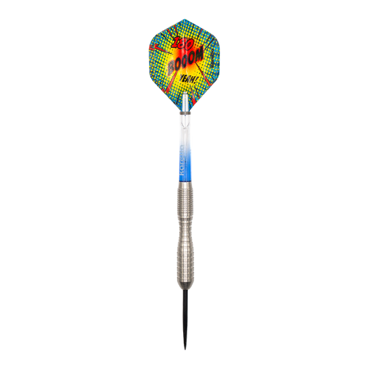 Hier ist ein Karella Comic Line CL-3 Steeldarts - 24g abgebildet. Das Design des Dartpfeils ist gut sichtbar.