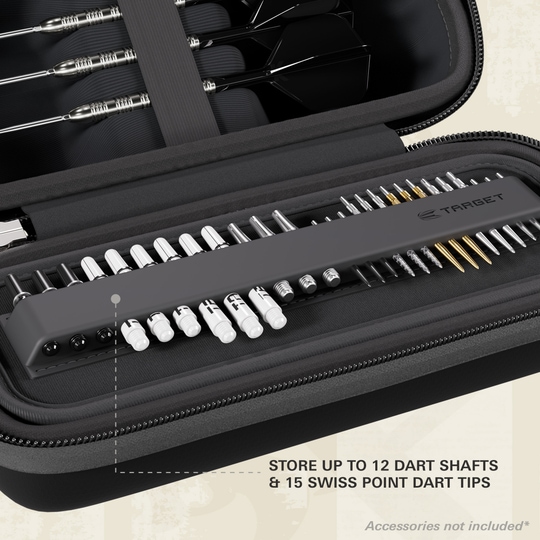 Target BOA Dartcase Das Bild zeigt ein Dartcase in Schwarz. Es ist das Modell '450140_Target_BOA_Dartcase_Schwarz_Schwarz_T1' abgebildet.