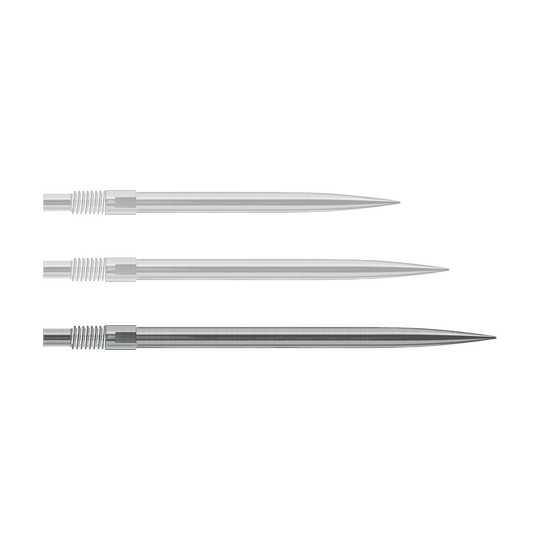 Harrows Quick Point Dart Tips - Silver Abgebildet sind wahrscheinlich silberne Dartspitzen von Harrows mit einer Länge von 40mm. Die Datei heißt 'QP23950_Harrows_QuickPoint_Dartspitzen_Silber_40mm_1'.