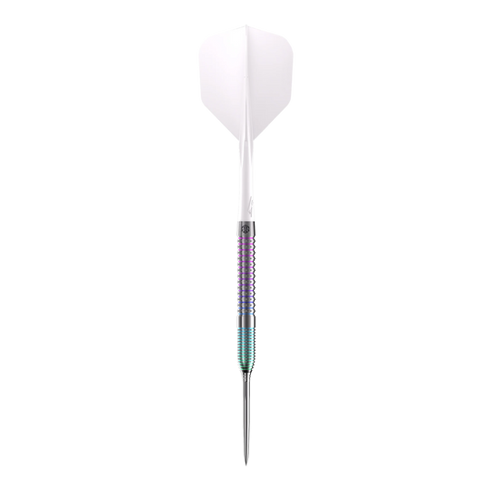 Caliburn Big Cats Ocelot steel darts Caliburn Big Cats Ozelot Steeldarts mit einem Gewicht von 23g. Das Bild zeigt den Steeldart aus einem anderen Blickwinkel.