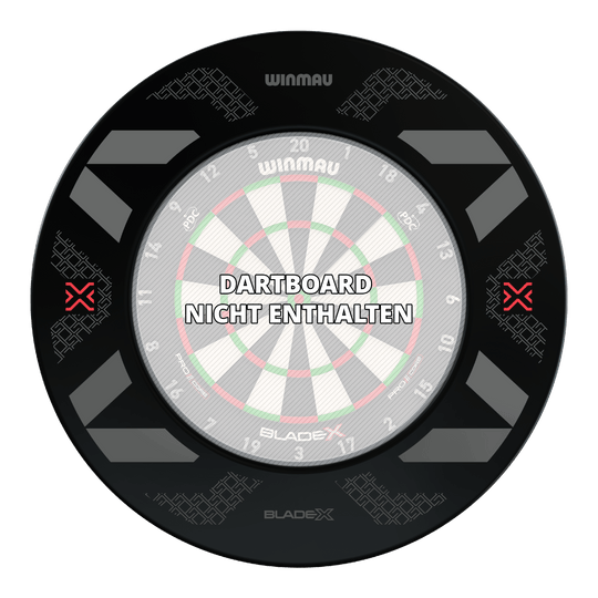 Winmau Blade X Dartboard Surround Abgebildet ist das Winmau Blade X Dartboard Surround. Die schwarze Umrandung eignet sich ideal zur Ergänzung eines Dartboards.